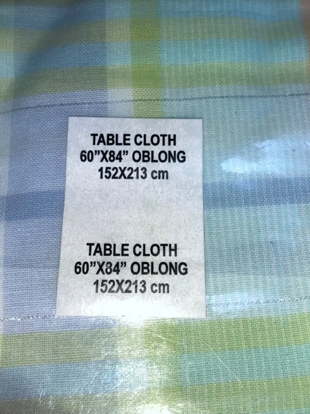 Pastel Plaid Summer Cotton Tablecloth NEW 60” x 84”